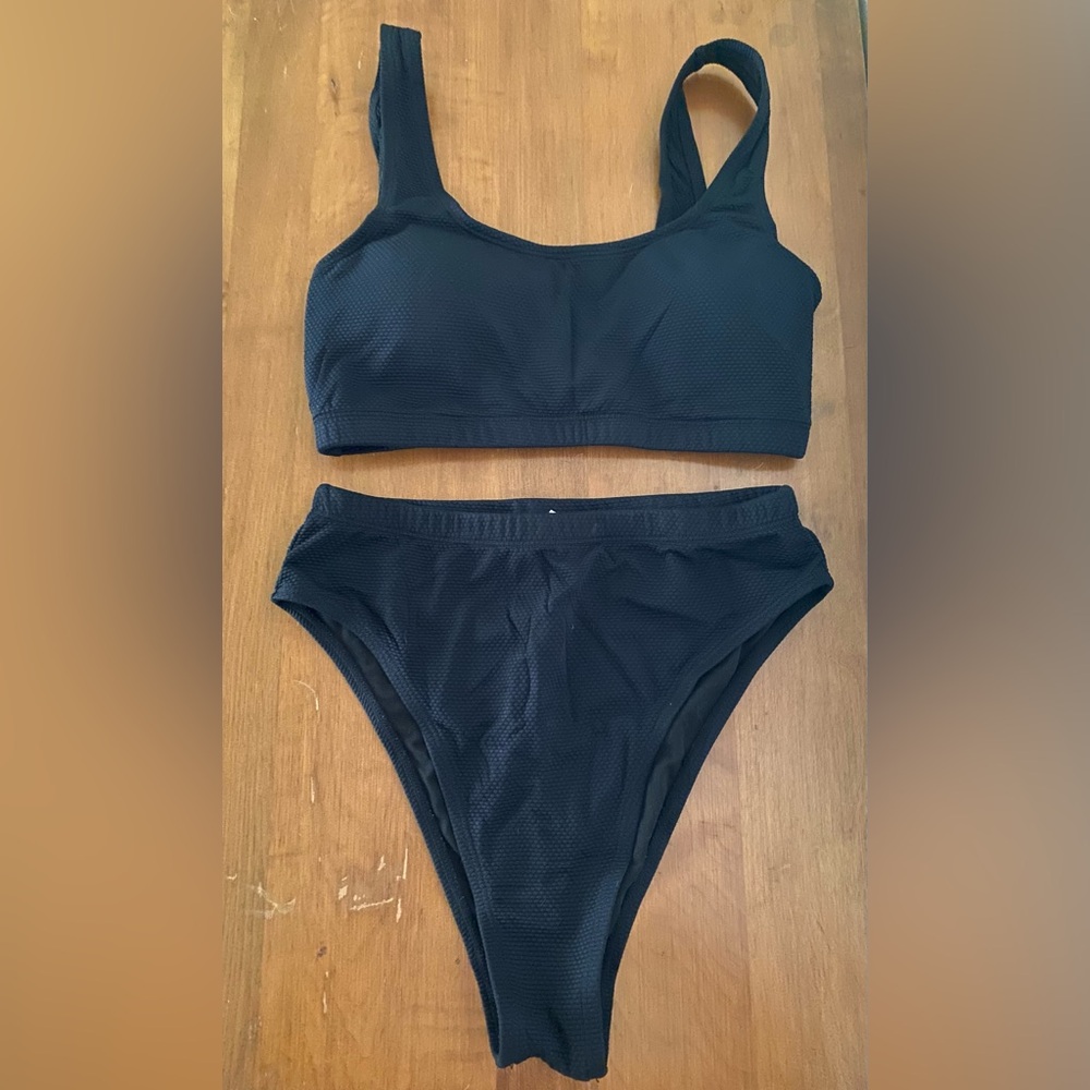Pink Queen Black Bikini Set